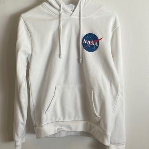 White NASA Hoodie, Size: Kids XL